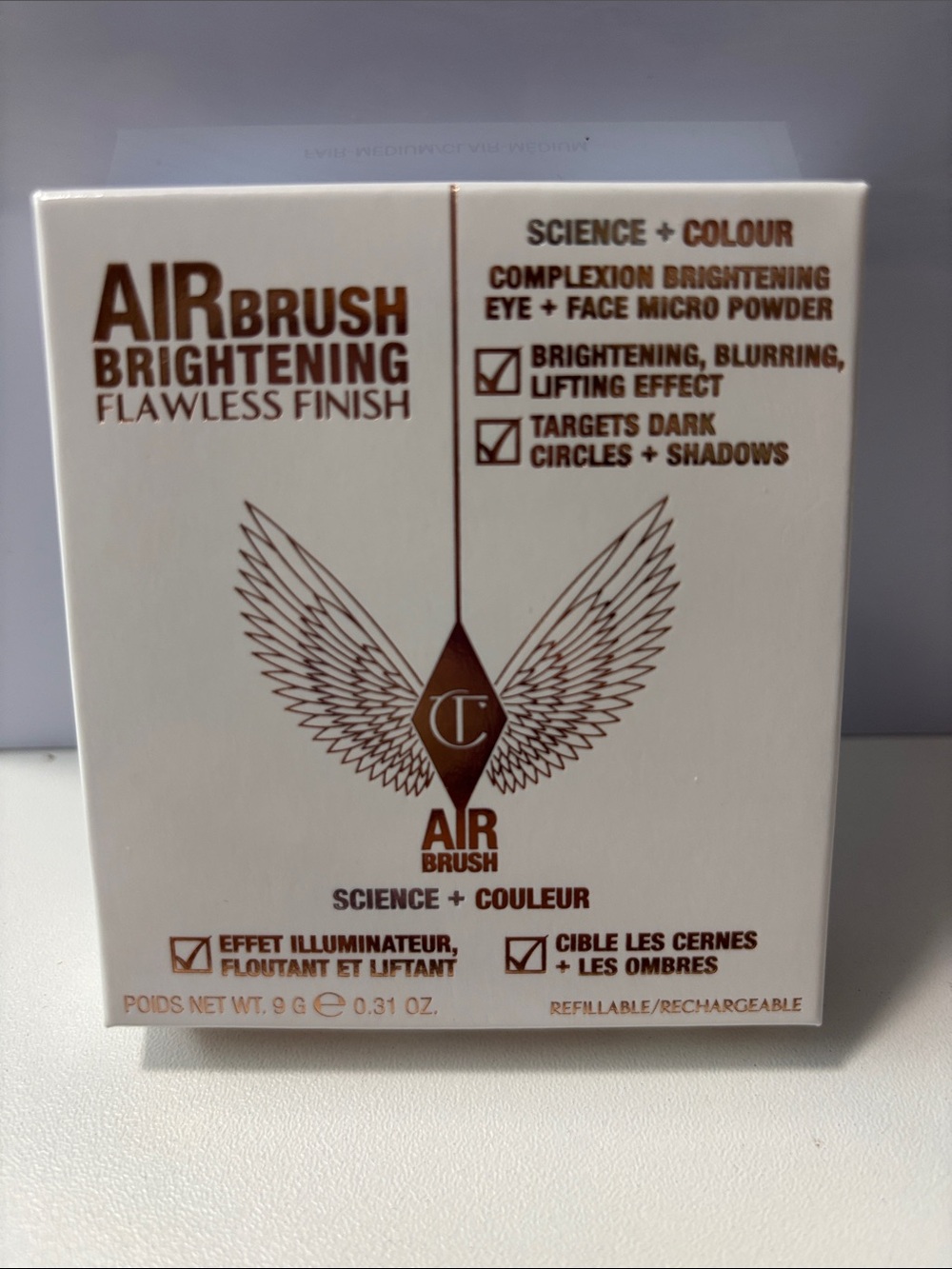 Charlotte Tilbury Airbrush Brightening Powder - White & Gold Accents